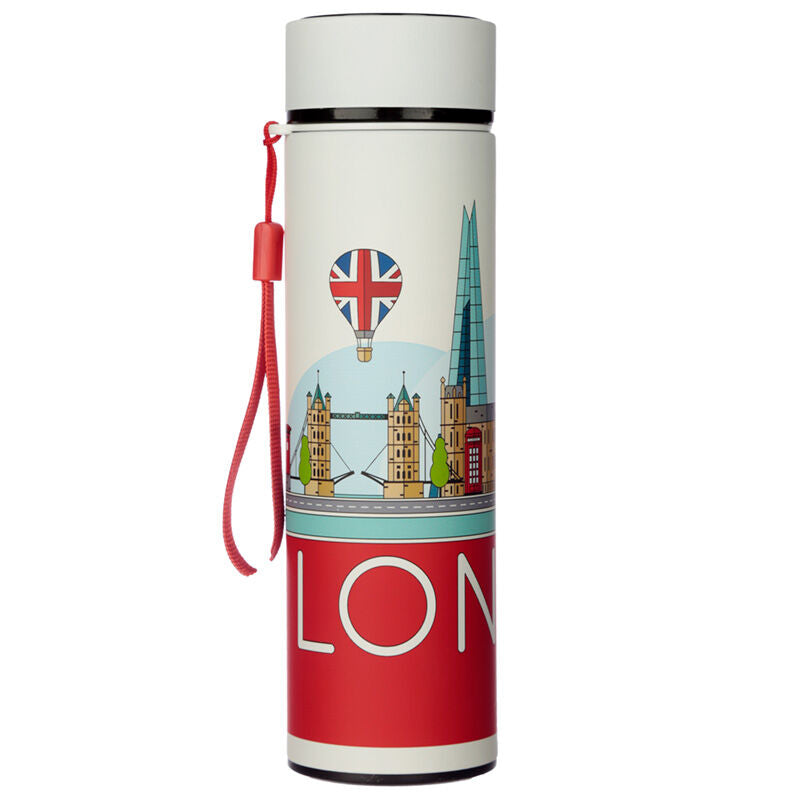 Reusable Insulated Drinks Bottle Digital Thermometer - London Icons