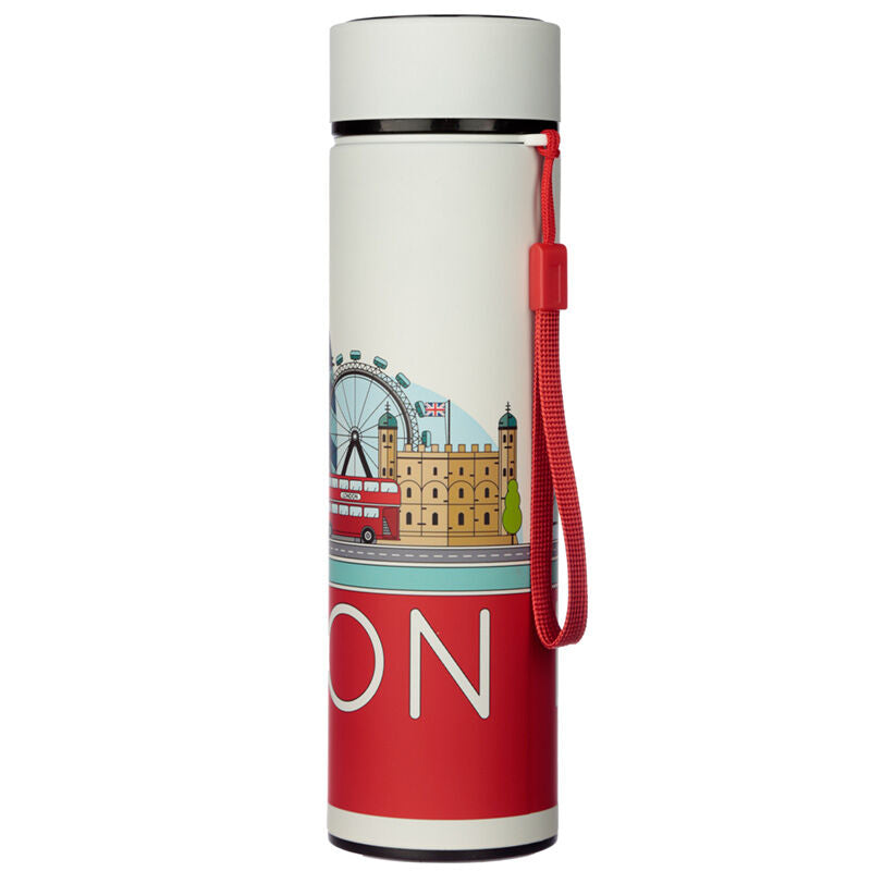 Reusable Insulated Drinks Bottle Digital Thermometer - London Icons
