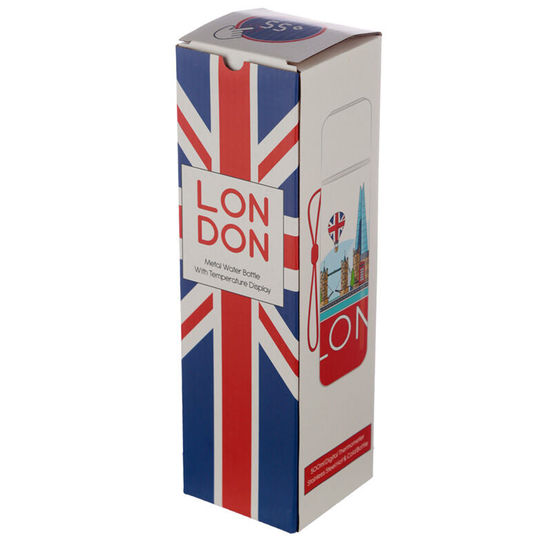 Reusable Insulated Drinks Bottle Digital Thermometer - London Icons