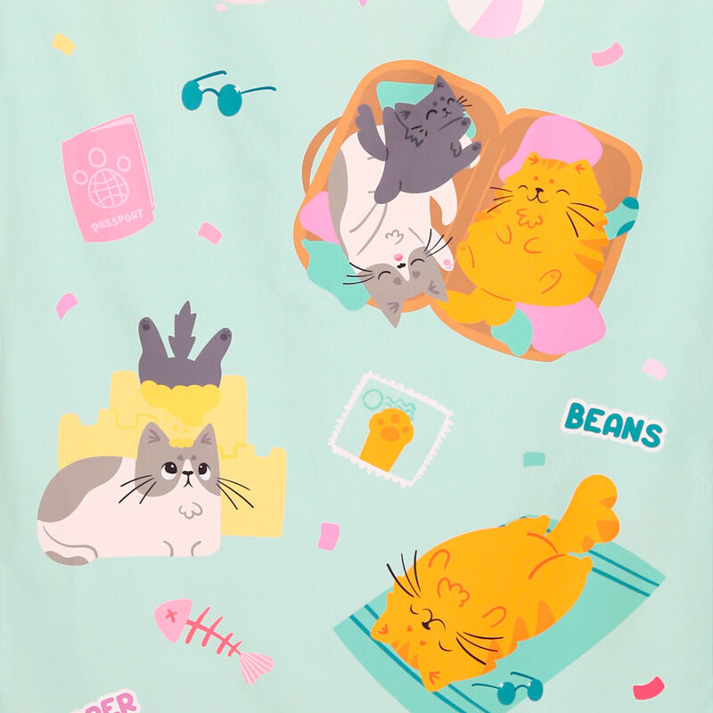 Microfibre Beach Towel - Beans & Co Cats