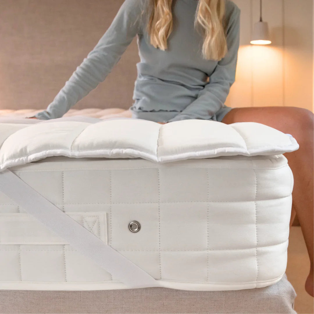Natural Breathable British Wool Mattress Topper Pad, OEKO-TEX Cotton Cover