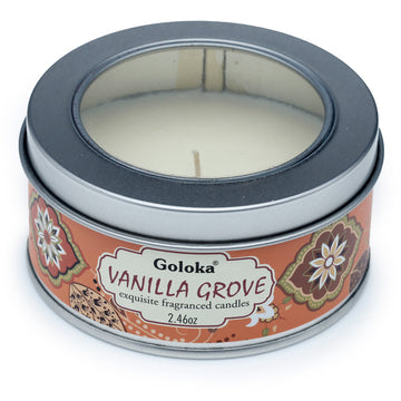 Goloka Wax Candle Tin - Vanilla Grove