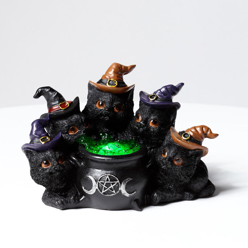 Witches LED Cat - Bubbling Cauldron