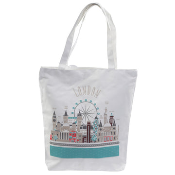Handy Cotton Zip Up Shopping Bag - London Icons