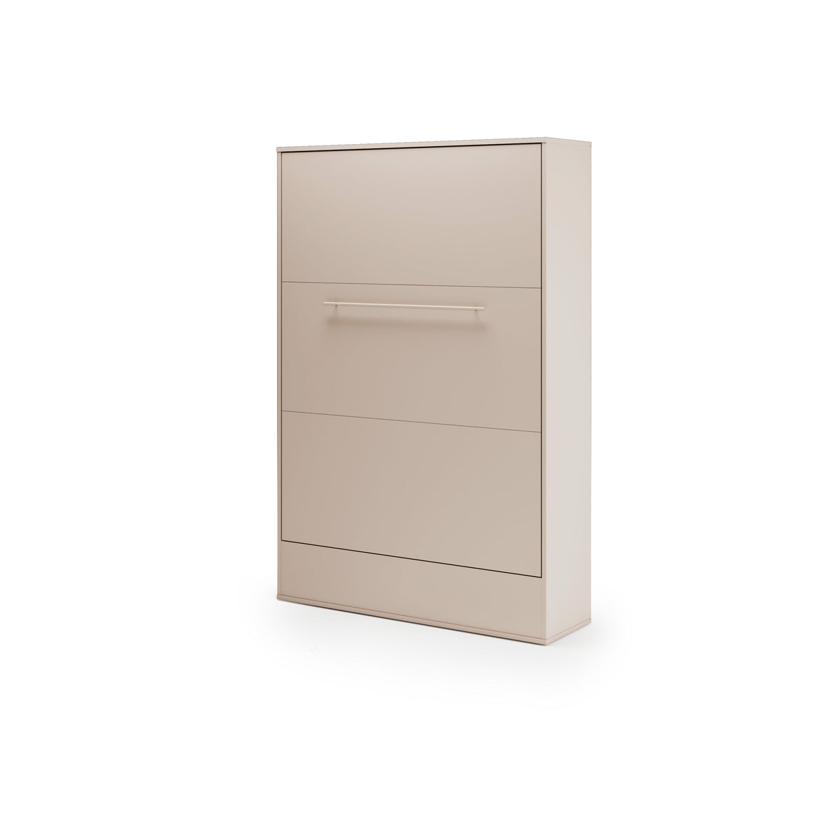 Double vertical wall bed in cashmere, closed