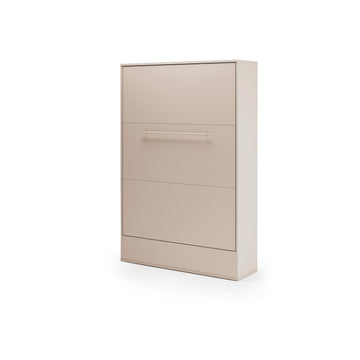 Double vertical wall bed in cashmere, closed