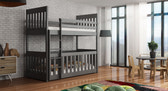 Solid Pine Bunk Bed with Toddler Cot Graphite