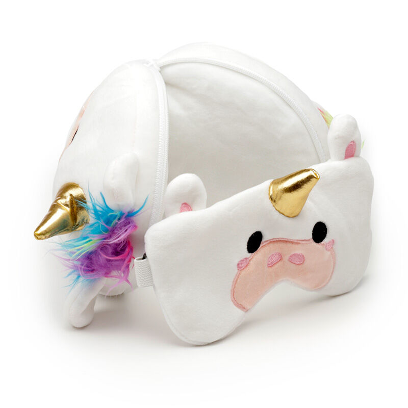 Relaxeazzz Travel Pillow & Eye Mask - Unicorn