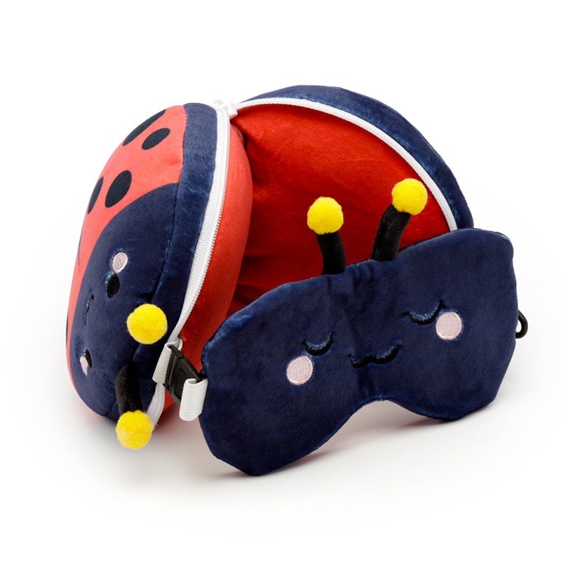 Relaxeazzz Travel Pillow & Eye Mask - Adorabugs Ladybug