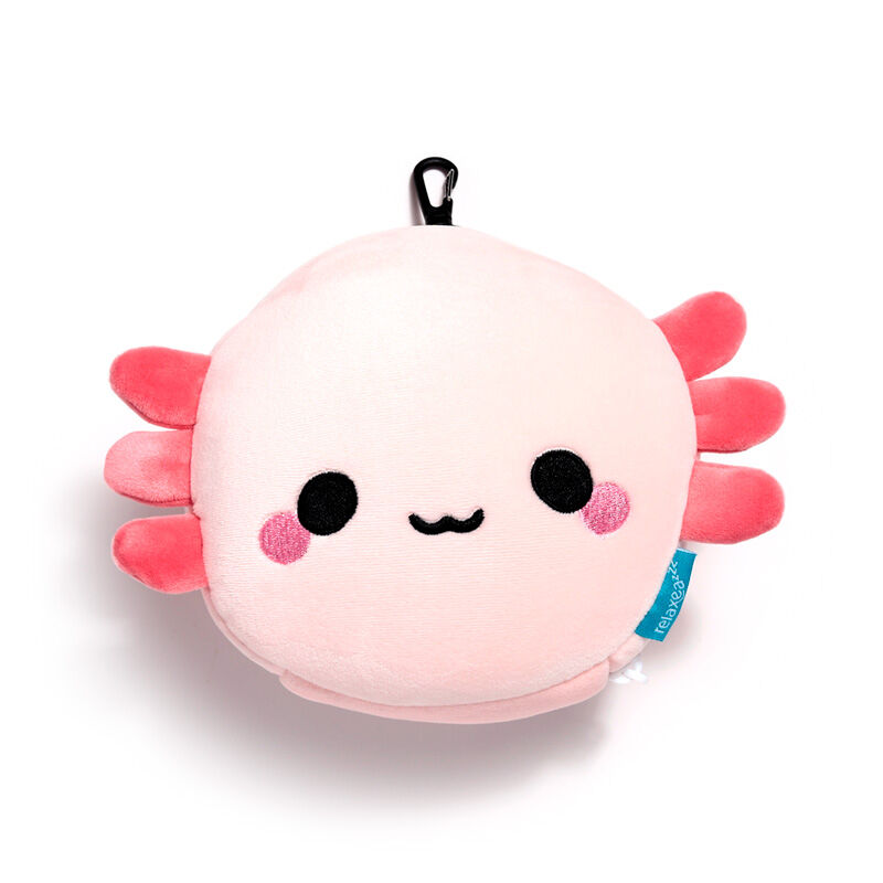 Relaxeazzz Travel Pillow & Eye Mask - Adoramals Maddie the Axolotl