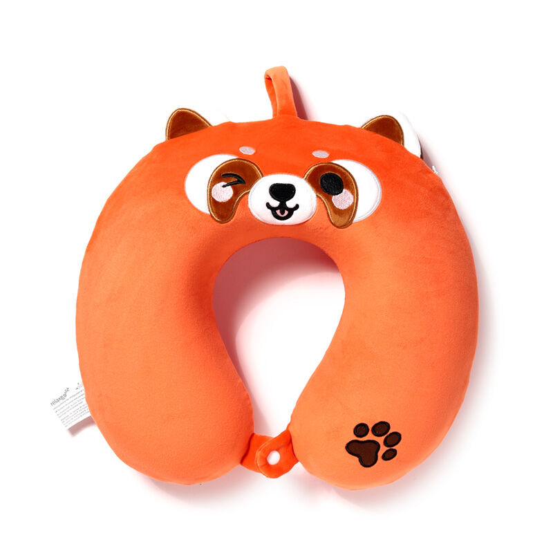 Relaxeazzz Plush Memory Foam Travel Pillow - Adoramals Ru the Red Panda