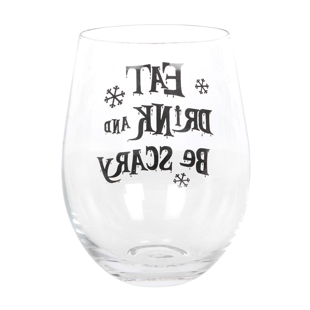 Eat, Drink &amp; Be Scary Stemless Glass