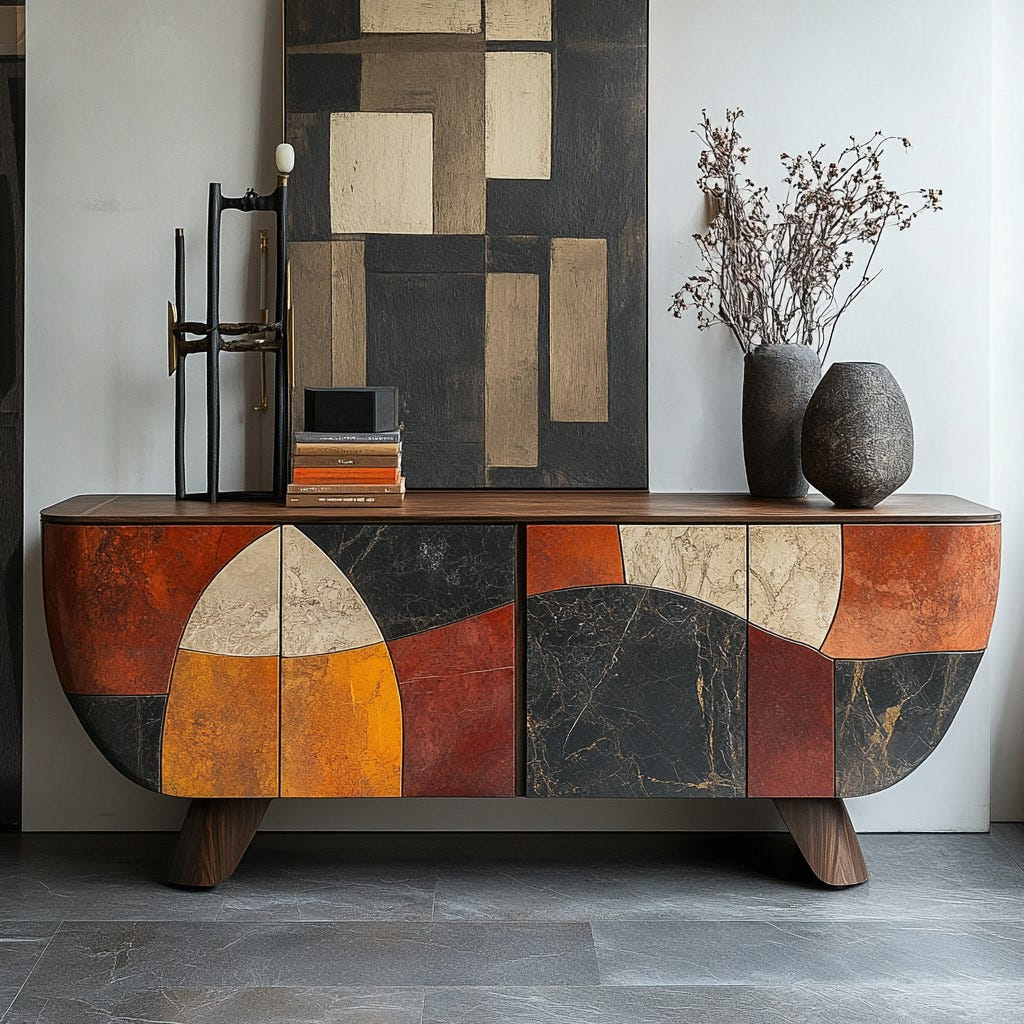 Canvas TV Media Unit | Hand-Painted Solid Mango Wood Default Title