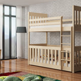 Solid Pine Bunk Bed with Toddler Cot Pine Bonnell Mattresses