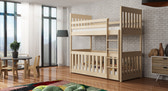 Solid Pine Bunk Bed with Toddler Cot Pine Bonnell Mattresses