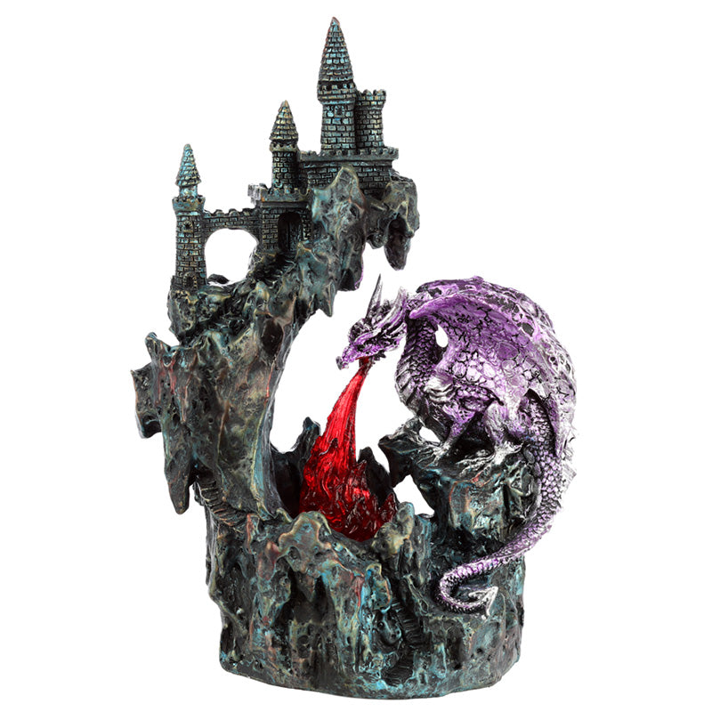 Fire Breather Cliff Top Castle LED Dark Legends Dragon Figurine