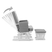 Deluxe Nursing Glider Chair & Footstool Set – Grey | 7-Position Recliner with Armrest Pockets