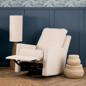 Nursery Glider Recliner Chair Bouclé – 360° Swivel | Reclining Nursing Chair for Breastfeeding