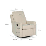 Nursery Glider Recliner Chair Bouclé – 360° Swivel