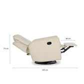Nursery Glider Recliner Chair Bouclé – 360° Swivel | Reclining Nursing Chair for Breastfeeding