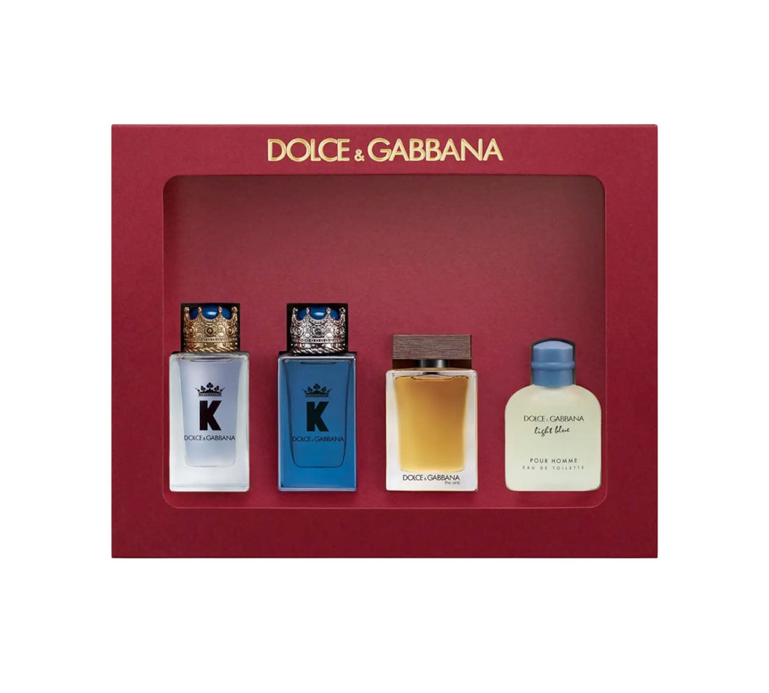 Dolce & Gabbana Men Miniatures Gift Set 5ml K Eau de Parfum + 5ml K Eau de Toilette + 5ml The One Eau de Parfum + 5ml Light Blue Eau de Toilette