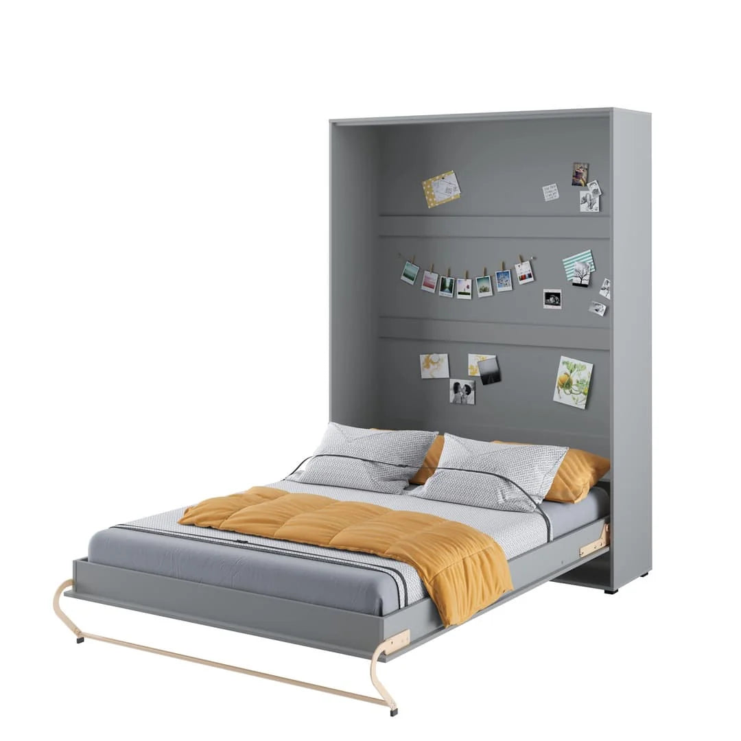 Double (140cm) Vertical Wall Bed (Spring Lift) Grey Matt