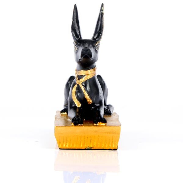 Gold and Black Egyptian Anubis Jackal Figurine