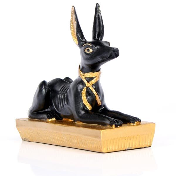 Gold and Black Egyptian Anubis Jackal Figurine