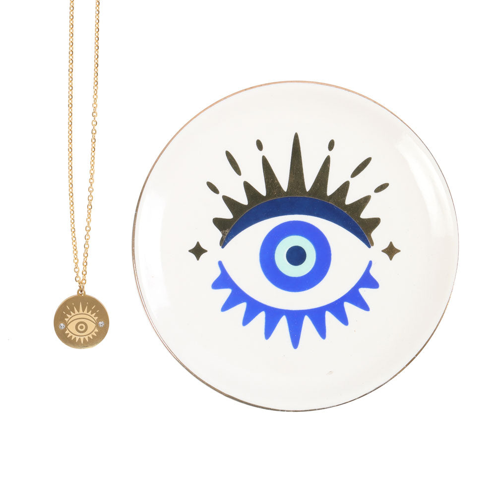 All Seeing Eye Necklace &amp; Dish Gift Set