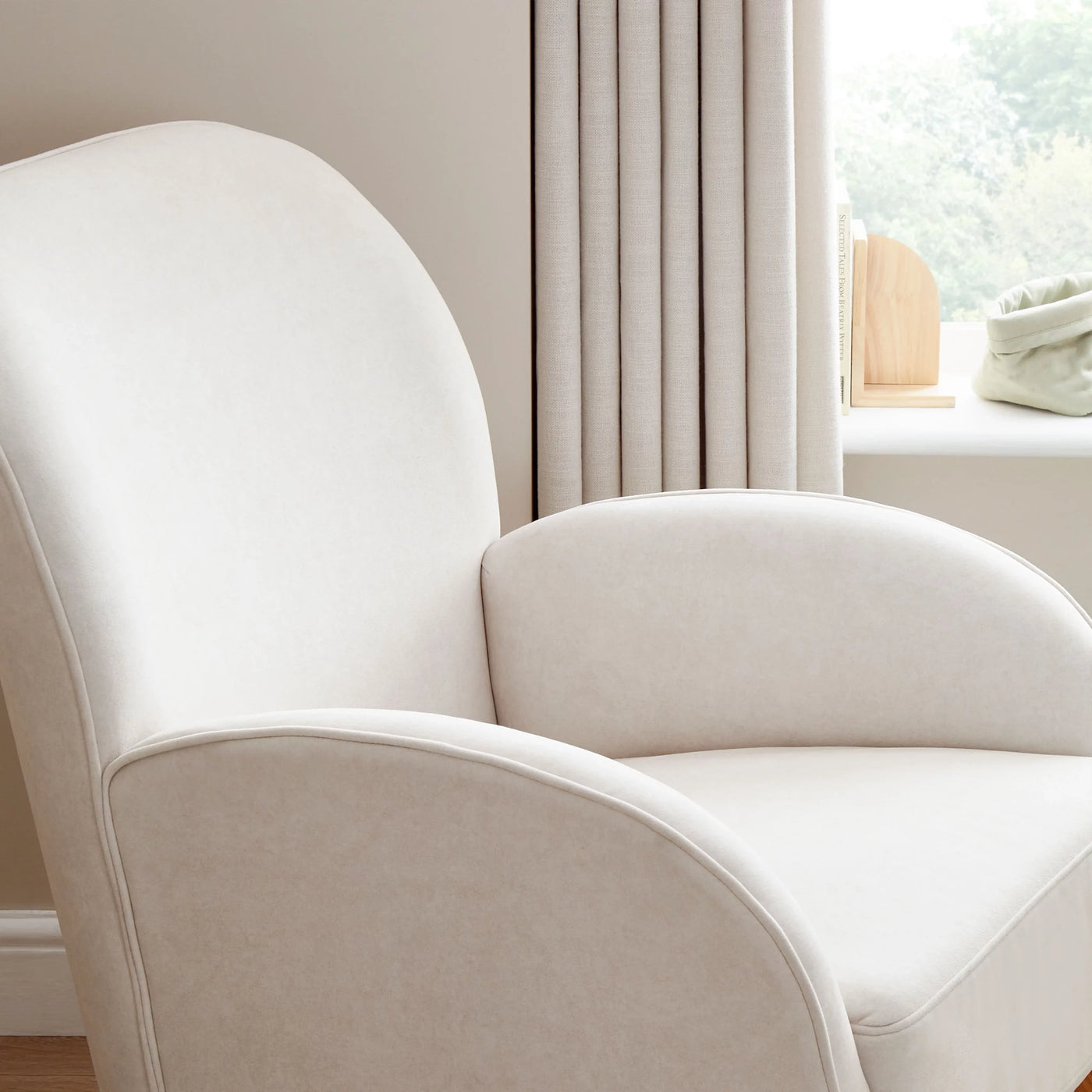 Freya Nursing Chair & Footstool | Ergonomic Curved Back Nursery Chair with Foam Cushions