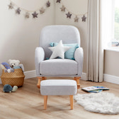 Freya Nursing Chair & Footstool | Ergonomic Curved Back Nursery Chair with Foam Cushions