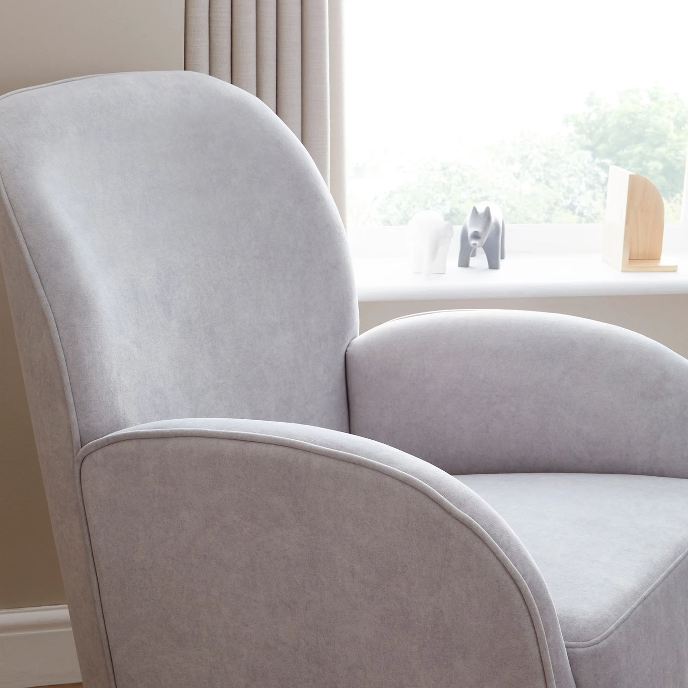 Freya Nursing Chair & Footstool | Ergonomic Curved Back Nursery Chair with Foam Cushions