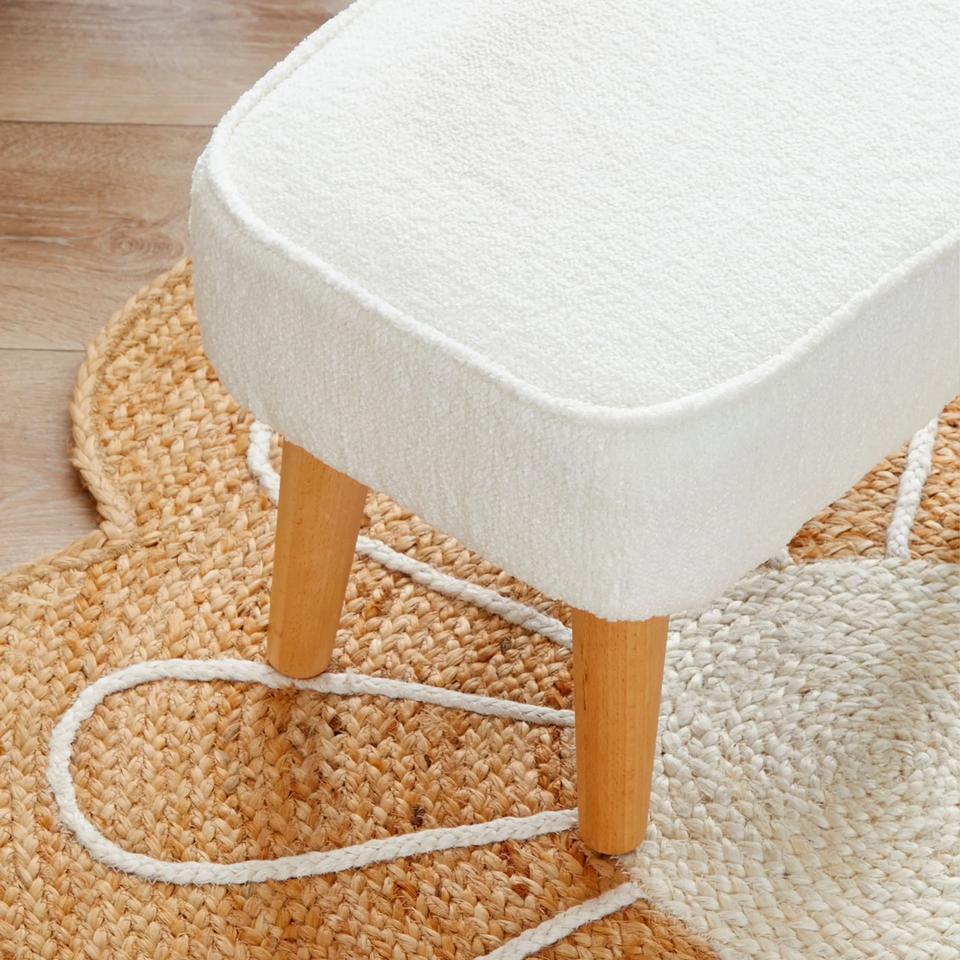 Ida Nursing Chair & Footstool | Fabric Upholstery with Side Storage Pockets & Beech Wood Frame