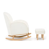 Ida Nursing Chair & Footstool | Fabric Upholstery with Side Storage Pockets & Beech Wood Frame