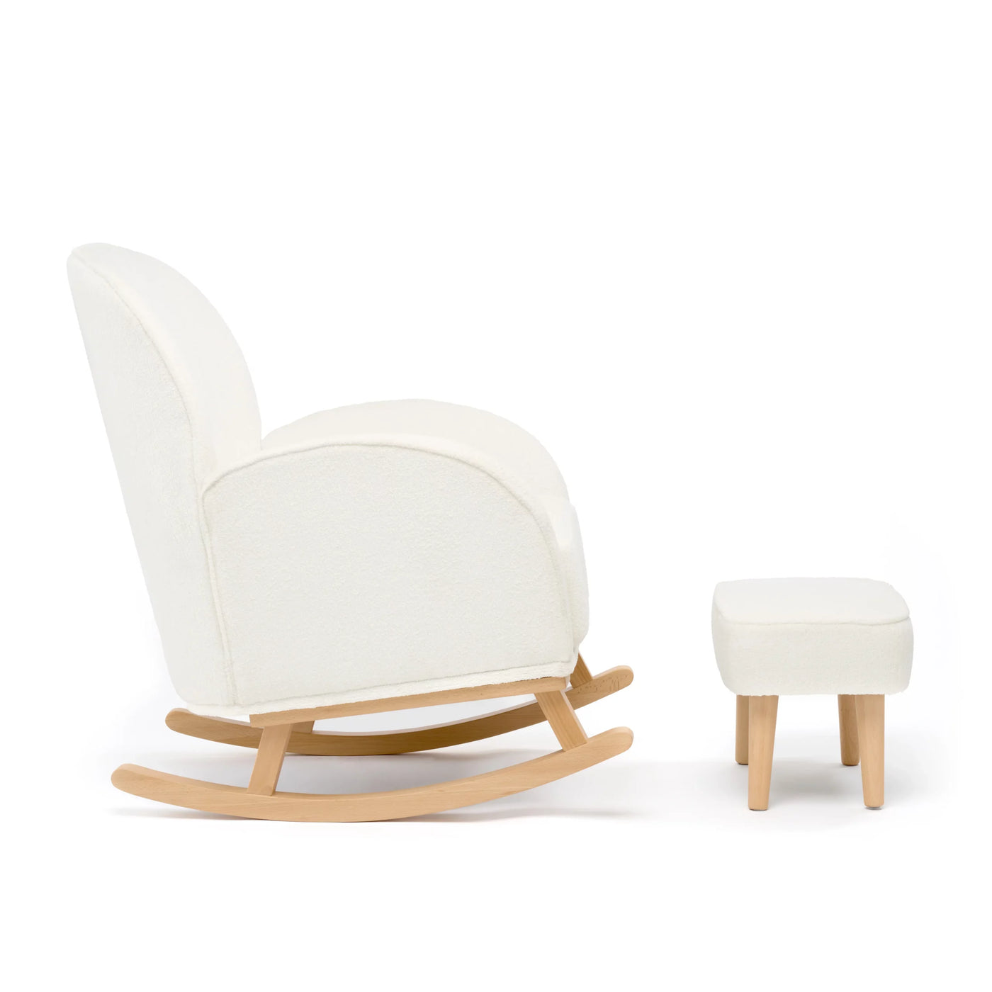 Ida Nursing Chair & Footstool | Fabric Upholstery with Side Storage Pockets & Beech Wood Frame