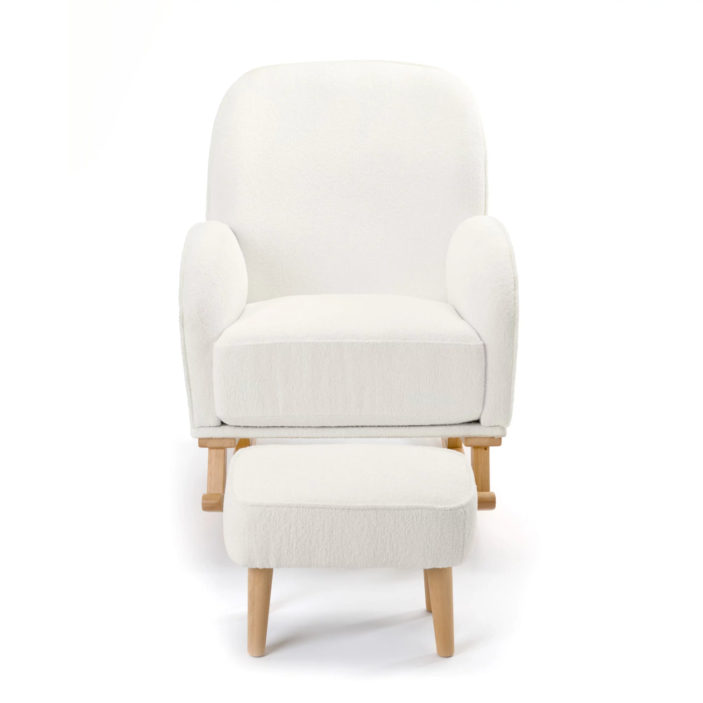 Ida Nursing Chair & Footstool | Fabric Upholstery with Side Storage Pockets & Beech Wood Frame