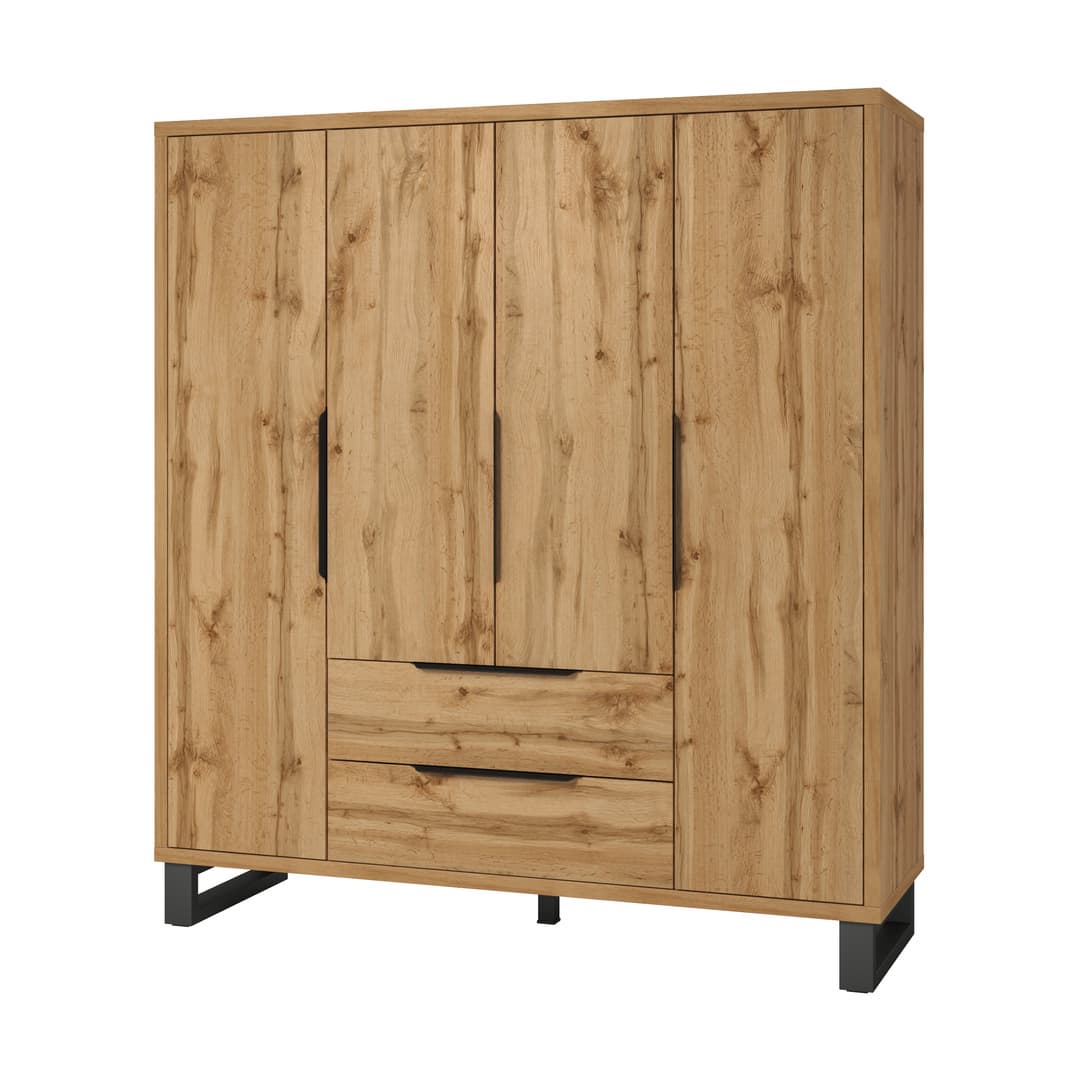 Halle Hinged Door Wardrobe 191cm - Oak Wotan