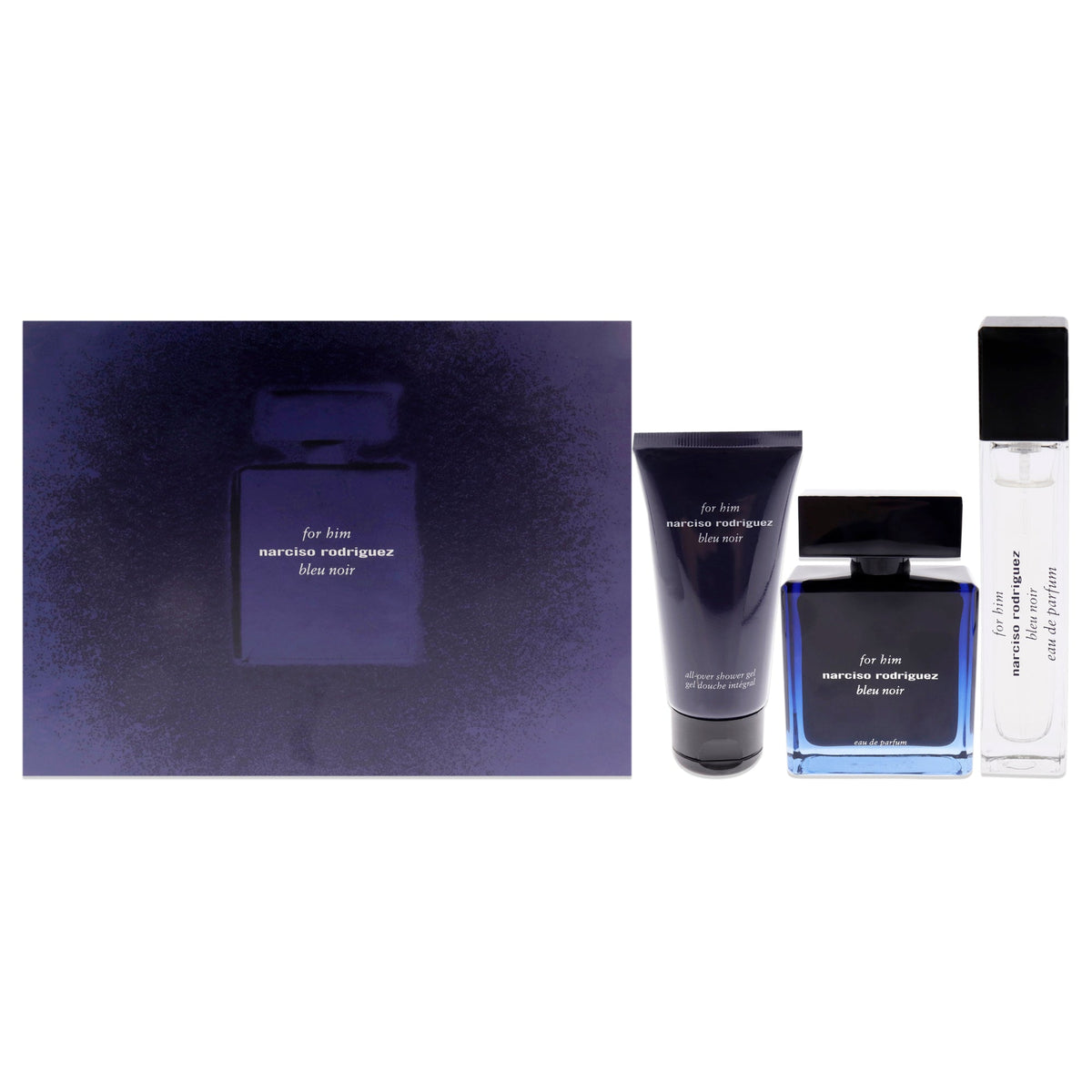 Narciso Rodriguez Bleu Noir Gift Set 100ml Eau de Parfum + 10ml Eau de Parfum + 50ml Shower Gel