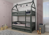Single (3ft) Solid Pine Bunk Bed with Trundle & Storage Graphite Foam Mattresses