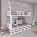Single (3ft) Solid Pine Bunk Bed with Trundle & Storage