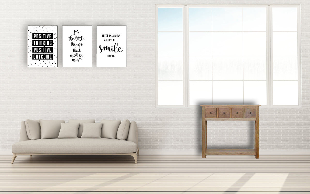 4 Drawer Country Console