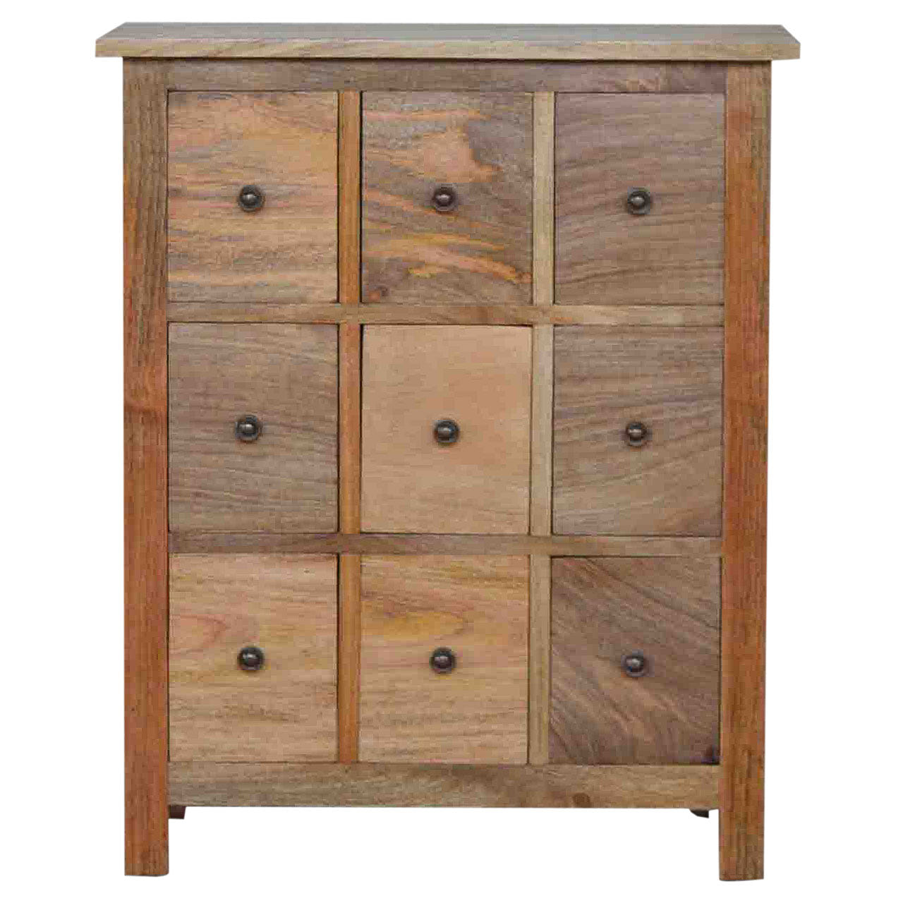 9-Drawer Mini Chest of Drawers | Oak Solid Mango Wood