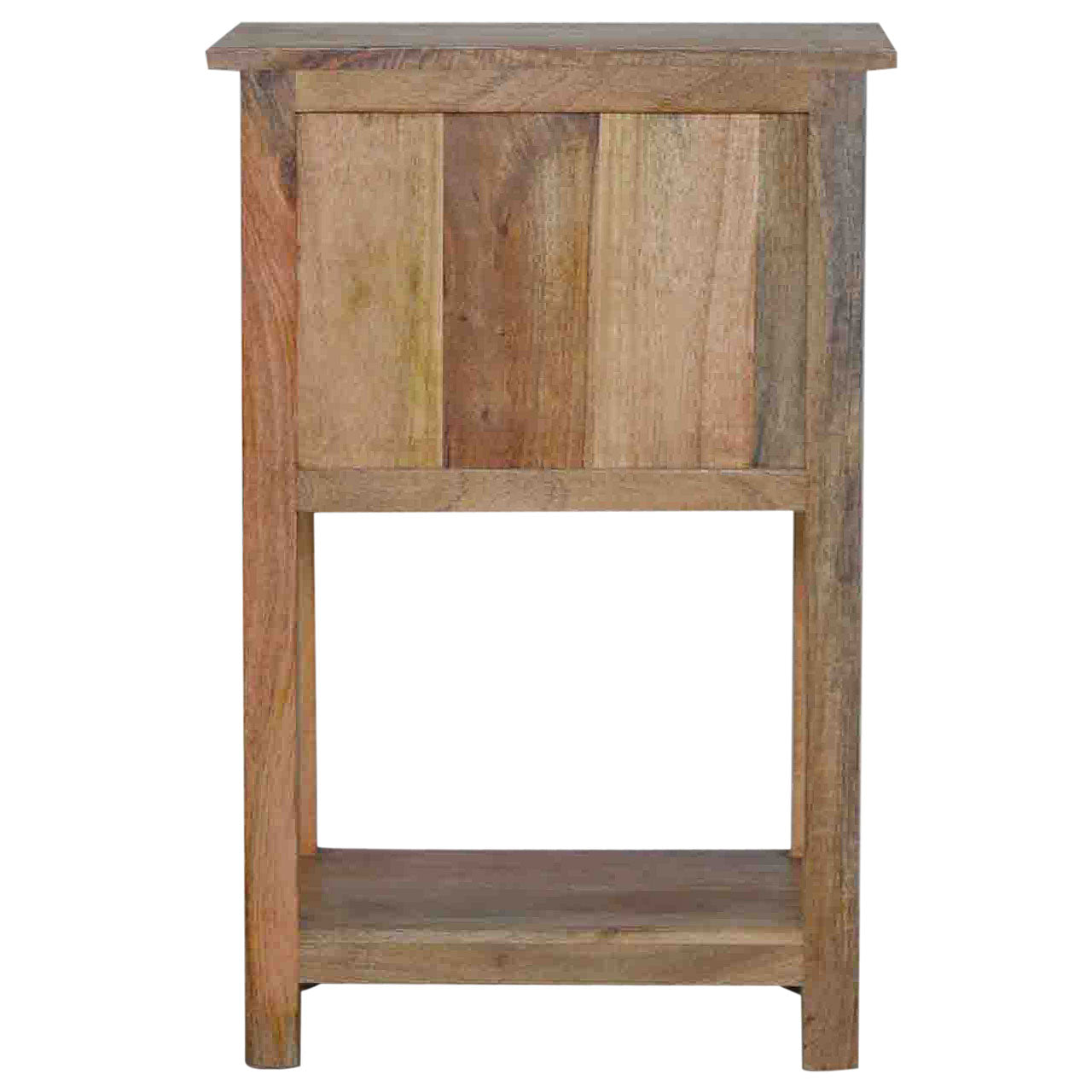 Country Style Telephone Table Accent Piece | Oak-Ish Solid Mango Wood