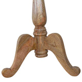 Solid Wood Round Tea Table Accent Piece | Oak-Ish Solid Mango Wood