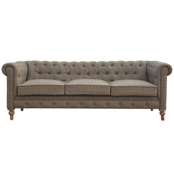 Multi Tweed 3 Seat Chesterfield Chest of Drawers
