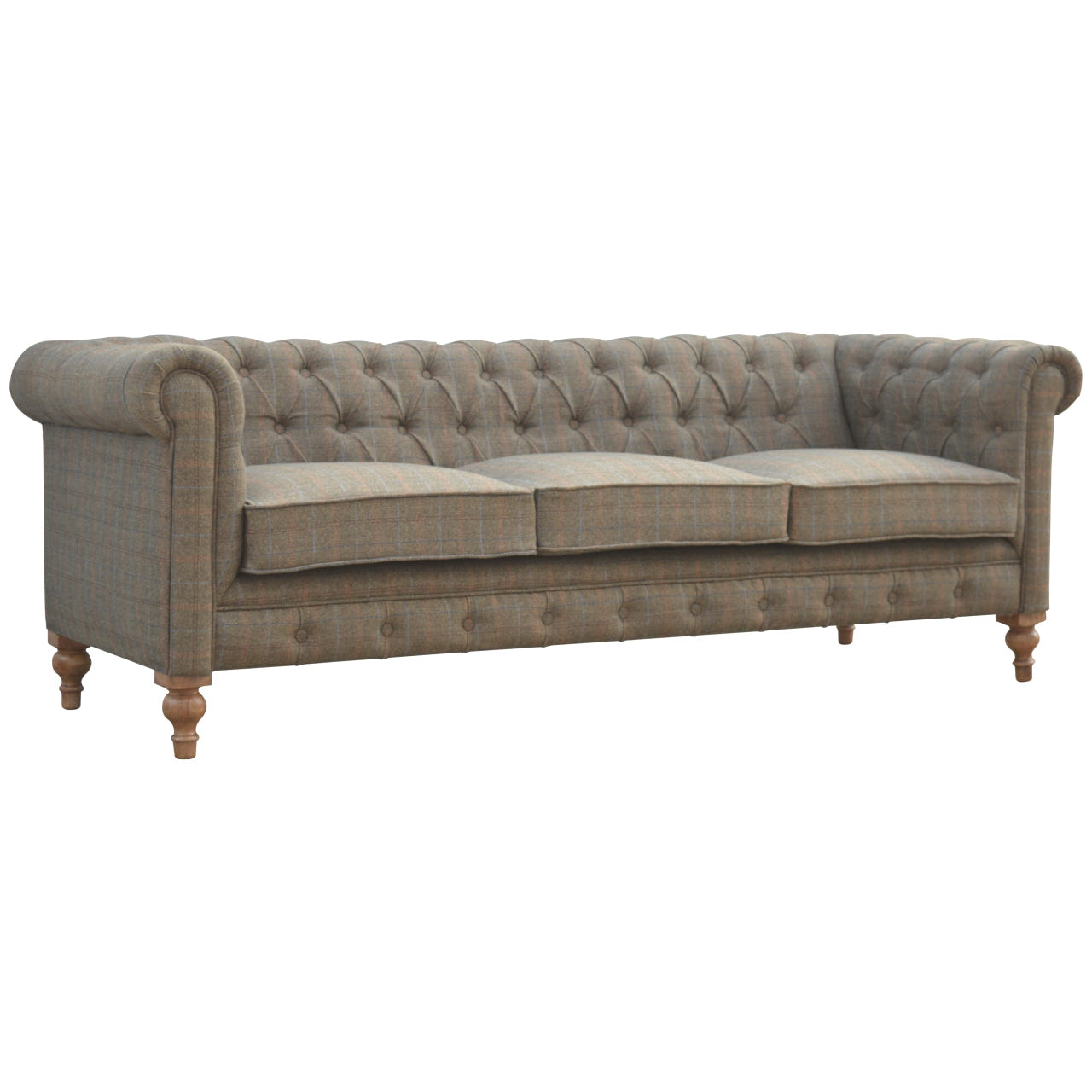 Multi Tweed 3 Seat Chesterfield Chest of Drawers