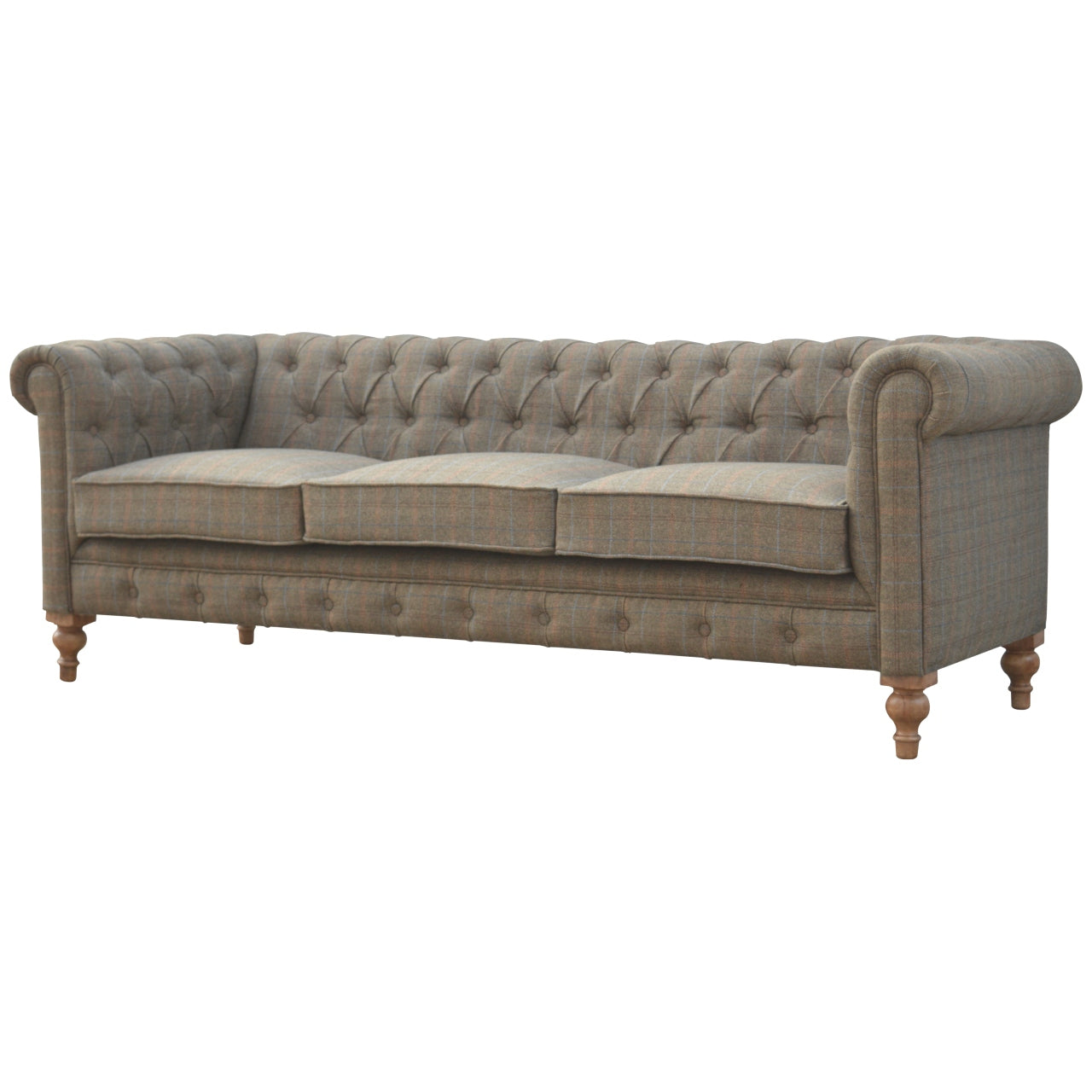 Multi Tweed 3 Seat Chesterfield Chest of Drawers