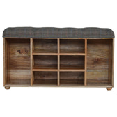 Multi Tweed Open Shoe Storage Bench | Hidden Storage