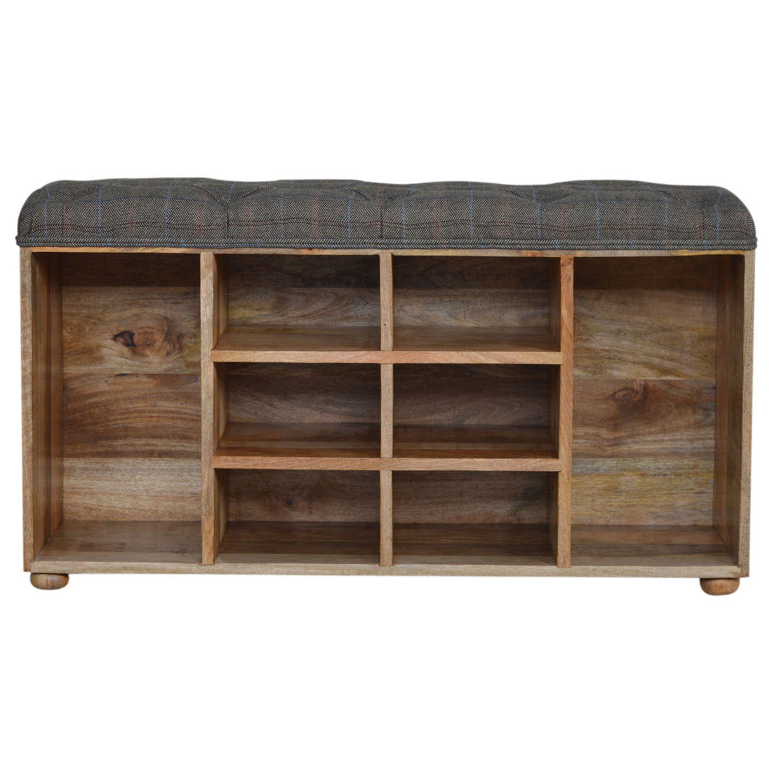 Multi Tweed Open Shoe Storage Bench | Hidden Storage