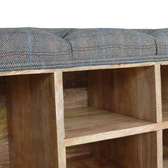 Multi Tweed Open Shoe Storage Bench | Hidden Storage